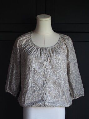 St. John's Bay | Cotton Paisley Peasant Blouse